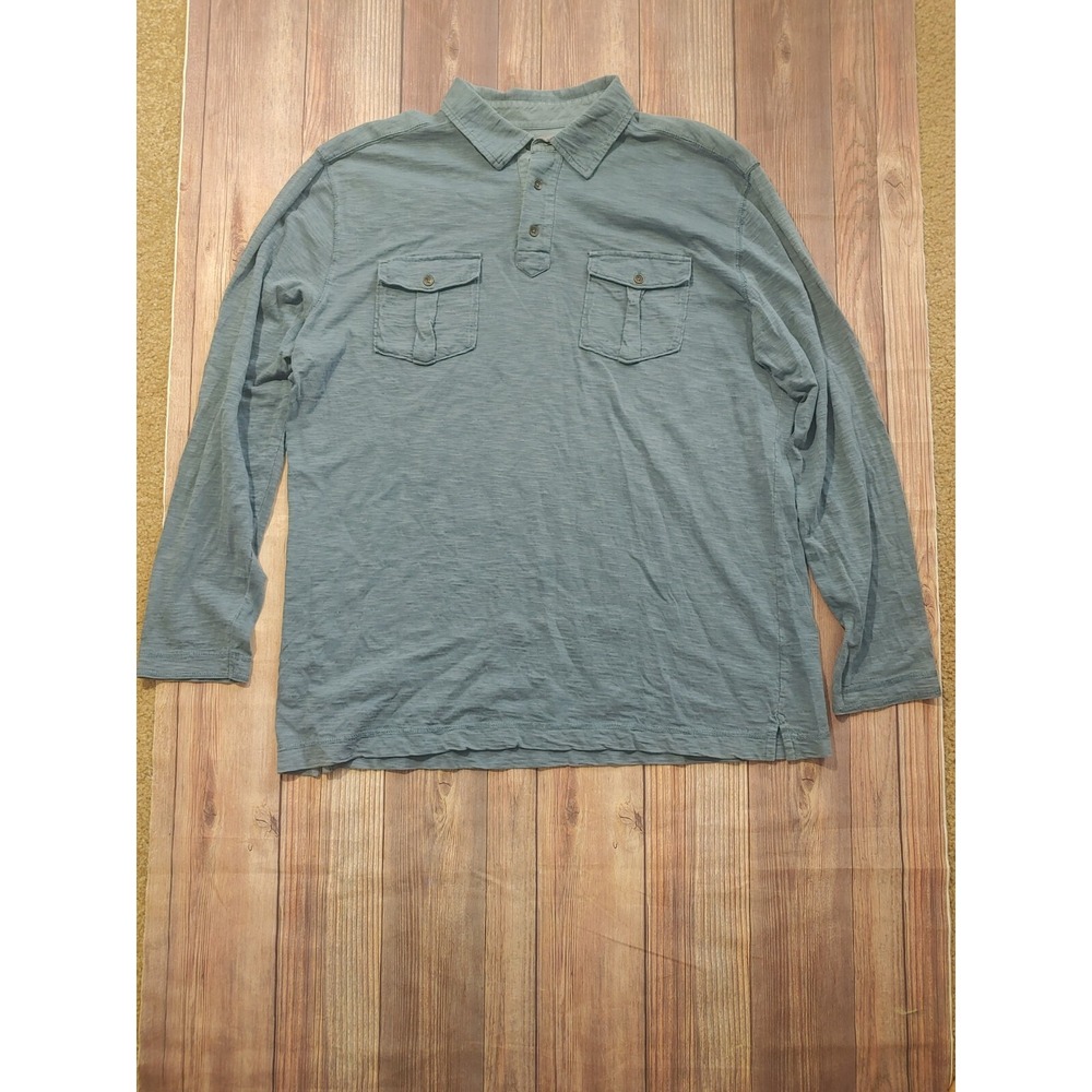 Men's Northwest Territory Blue Henley 1/4 Button Down Long Sleeve Shirt‎ Size XL
